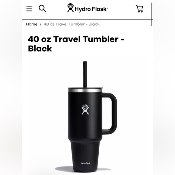 Hydro Flask
40 oz Travel Tumbler -
Black new ,flexible straw - Picture 3 of 16